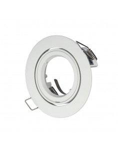 3645-Portafaretto LED da Incasso Rotondo GU e GU MR Colore Bianco Orientabile-1