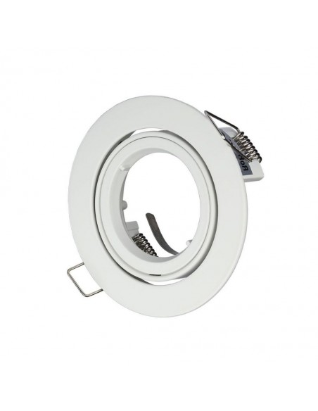 3645-Portafaretto LED da Incasso Rotondo GU e GU MR Colore Bianco Orientabile-1