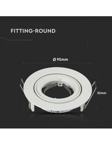 3645-Portafaretto LED da Incasso Rotondo GU e GU MR Colore Bianco Orientabile-3