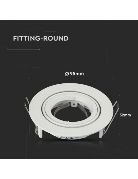 3645-Portafaretto LED da Incasso Rotondo GU e GU MR Colore Bianco Orientabile-3