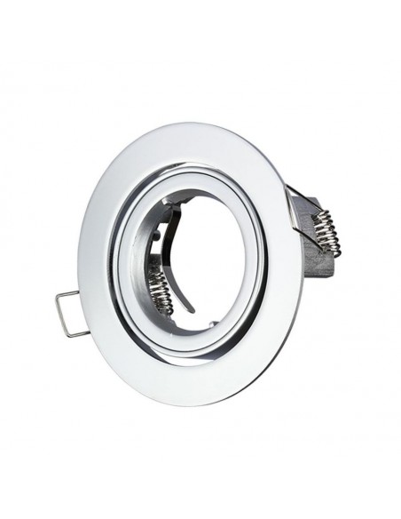 3647-Portafaretto LED da Incasso Rotondo GU e GU MR Colore Grigio Orientabile-1