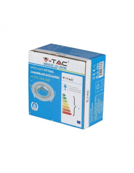 3647-Portafaretto LED da Incasso Rotondo GU e GU MR Colore Grigio Orientabile-2