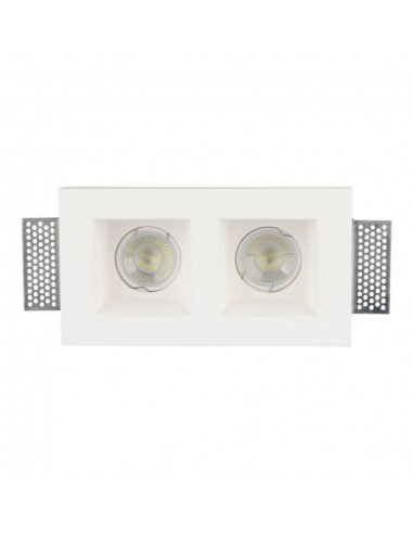 Supporto GU10 quadrato in gesso bianco 2
