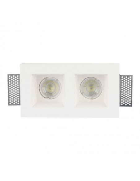 Supporto GU10 quadrato in gesso bianco 2