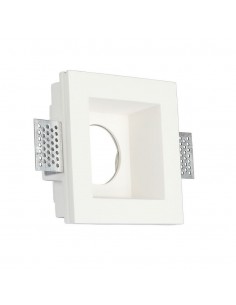3649-Portafaretto LED da Incasso Quadrato GU e GU MR Corpo in Gesso Bianco-1