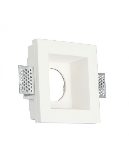 3649-Portafaretto LED da Incasso Quadrato GU e GU MR Corpo in Gesso Bianco-1