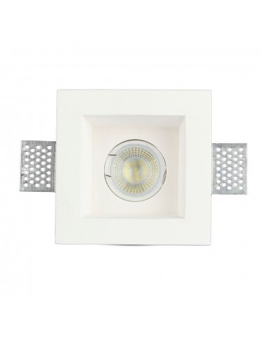 3649-Portafaretto LED da Incasso Quadrato GU e GU MR Corpo in Gesso Bianco-4