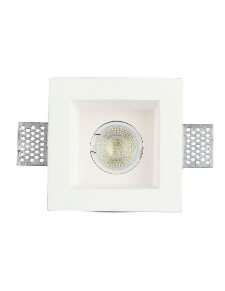 3649-Portafaretto LED da Incasso Quadrato GU e GU MR Corpo in Gesso Bianco-4
