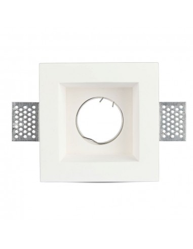 3649-Portafaretto LED da Incasso Quadrato GU e GU MR Corpo in Gesso Bianco-5