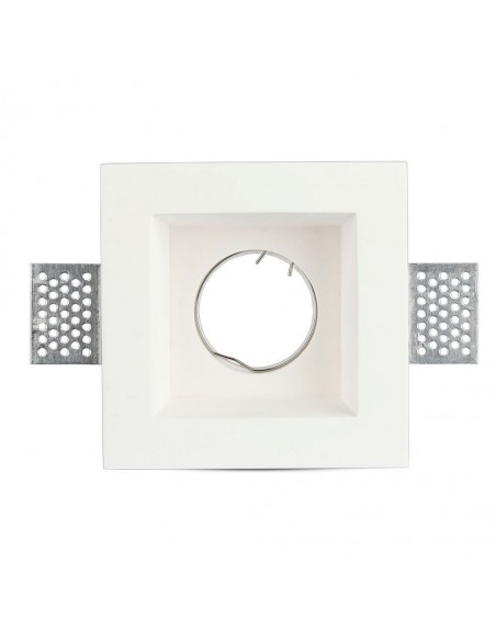 3649-Portafaretto LED da Incasso Quadrato GU e GU MR Corpo in Gesso Bianco-5