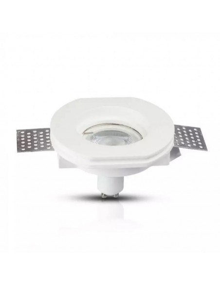 3650-Portafaretto LED da Incasso Rotondo GU e GU MR Corpo in Gesso Bianco-5