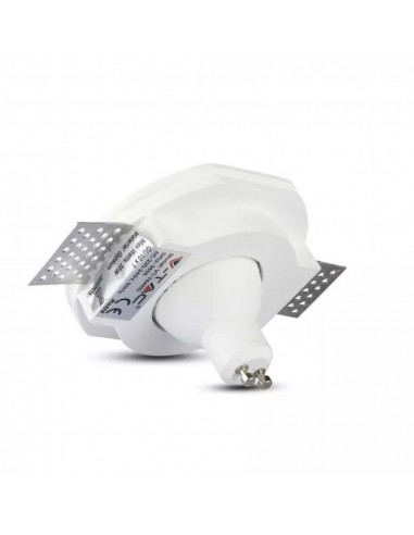 3650-Portafaretto LED da Incasso Rotondo GU e GU MR Corpo in Gesso Bianco-6