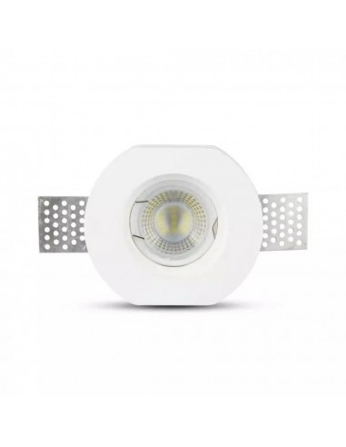 3650-Portafaretto LED da Incasso Rotondo GU e GU MR Corpo in Gesso Bianco-7