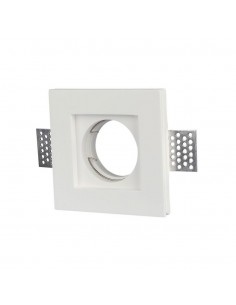 3651-Portafaretto LED da Incasso Quadrato GU e GU MR Corpo in Gesso Bianco-1