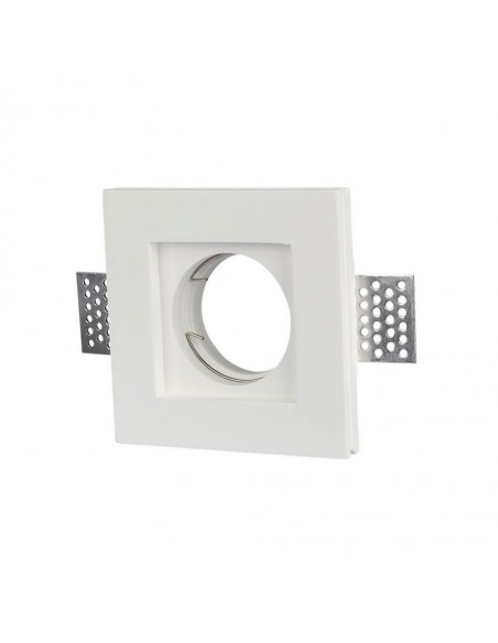 3651-Portafaretto LED da Incasso Quadrato GU e GU MR Corpo in Gesso Bianco-1