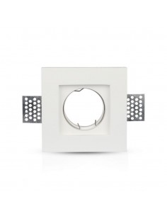 3651-Portafaretto LED da Incasso Quadrato GU e GU MR Corpo in Gesso Bianco-1 2