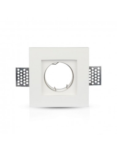 3651-Portafaretto LED da Incasso Quadrato GU e GU MR Corpo in Gesso Bianco-2