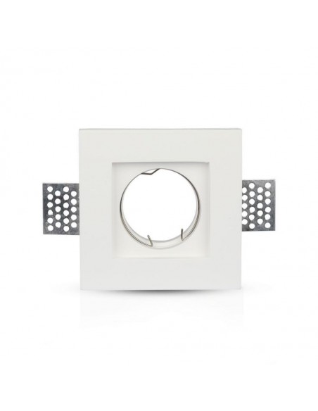 3651-Portafaretto LED da Incasso Quadrato GU e GU MR Corpo in Gesso Bianco-2