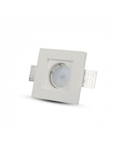 3651-Portafaretto LED da Incasso Quadrato GU e GU MR Corpo in Gesso Bianco-3