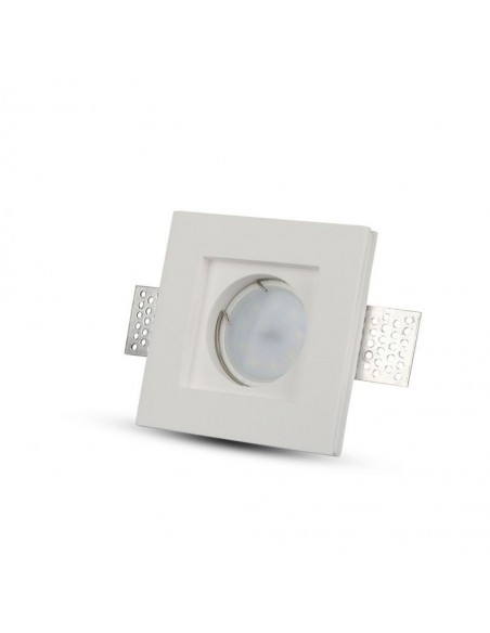 3651-Portafaretto LED da Incasso Quadrato GU e GU MR Corpo in Gesso Bianco-3