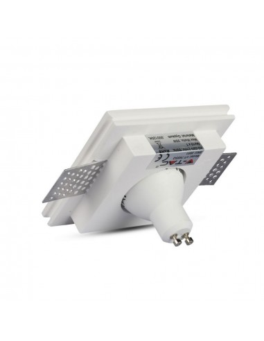 3651-Portafaretto LED da Incasso Quadrato GU e GU MR Corpo in Gesso Bianco-4