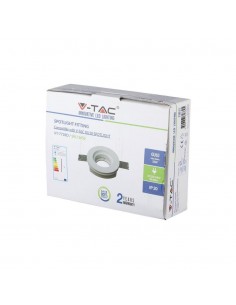 3652-Portafaretto LED da Incasso Rotondo GU e GU MR Corpo in Gesso Bianco-1 2