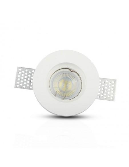 3652-Portafaretto LED da Incasso Rotondo GU e GU MR Corpo in Gesso Bianco-7