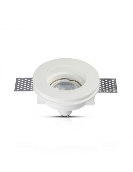Portafaretto LED da Incasso Rotondo GU10 e GU5.3 (MR16) Corpo in Gesso Bianco