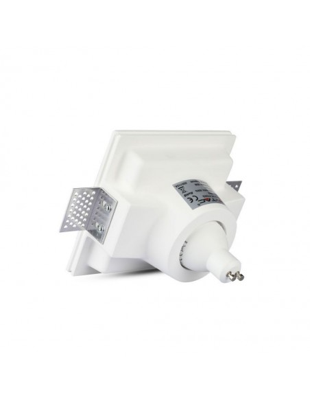 Portafaretto LED da Incasso Quadrato GU10 e GU5.3 (MR16) Corpo in Gesso Bianco