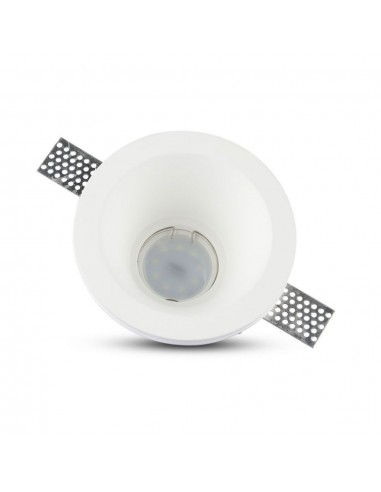 3654-Portafaretto LED da Incasso Rotondo GU e GU MR Corpo in Gesso Bianco-7