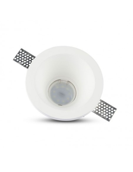 3654-Portafaretto LED da Incasso Rotondo GU e GU MR Corpo in Gesso Bianco-7