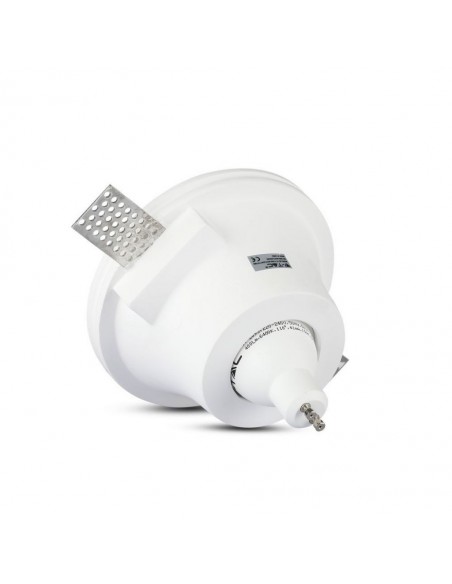 Portafaretto LED da Incasso Rotondo GU10 e GU5.3 (MR16) Corpo in Gesso Bianco