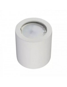 3665-Portafaretto LED Montaggio a Plafone Rotondo GU e GU MR Corpo in Gesso Bianco-1