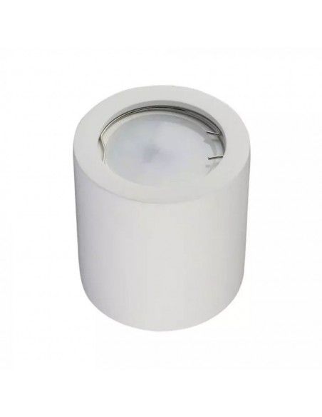 3665-Portafaretto LED Montaggio a Plafone Rotondo GU e GU MR Corpo in Gesso Bianco-1