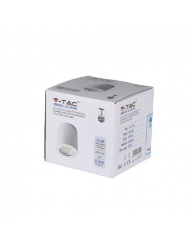 3665-Portafaretto LED Montaggio a Plafone Rotondo GU e GU MR Corpo in Gesso Bianco-2