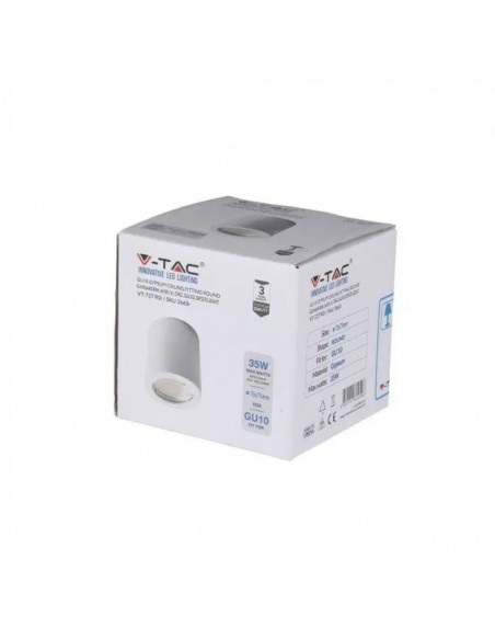 3665-Portafaretto LED Montaggio a Plafone Rotondo GU e GU MR Corpo in Gesso Bianco-2