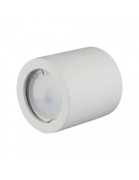 3665-Portafaretto LED Montaggio a Plafone Rotondo GU e GU MR Corpo in Gesso Bianco-7