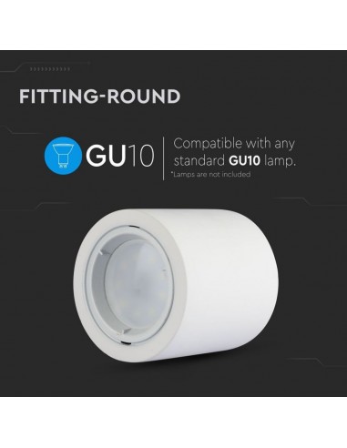 3667-Portafaretto LED Montaggio a Plafone Rotondo GU e GU MR Corpo in Gesso Bianco-6