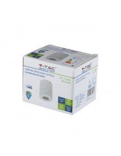 3669-Portafaretto LED Montaggio a Plafone Rotondo GU e GU MR Corpo in Alluminio Colore Bianco IP-1 2