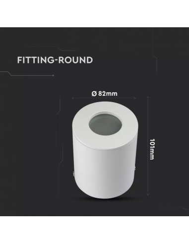 3669-Portafaretto LED Montaggio a Plafone Rotondo GU e GU MR Corpo in Alluminio Colore Bianco IP-3