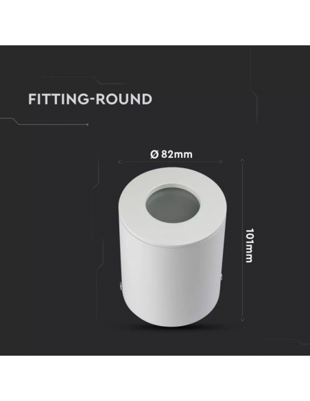 3669-Portafaretto LED Montaggio a Plafone Rotondo GU e GU MR Corpo in Alluminio Colore Bianco IP-3