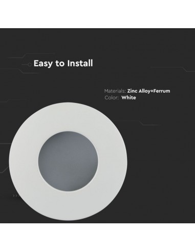 3669-Portafaretto LED Montaggio a Plafone Rotondo GU e GU MR Corpo in Alluminio Colore Bianco IP-7