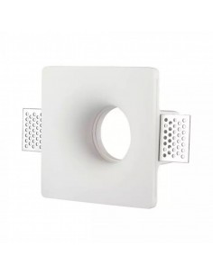 3674-Portafaretto LED da Incasso Quadrato GU e GU MR Corpo in Gesso Bianco-1