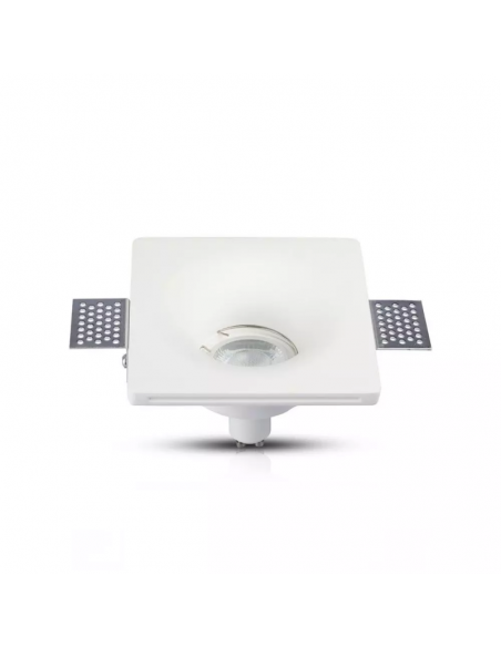 Portafaretto LED da Incasso Quadrato GU10 e GU5.3 (MR16) Corpo in Gesso Bianco