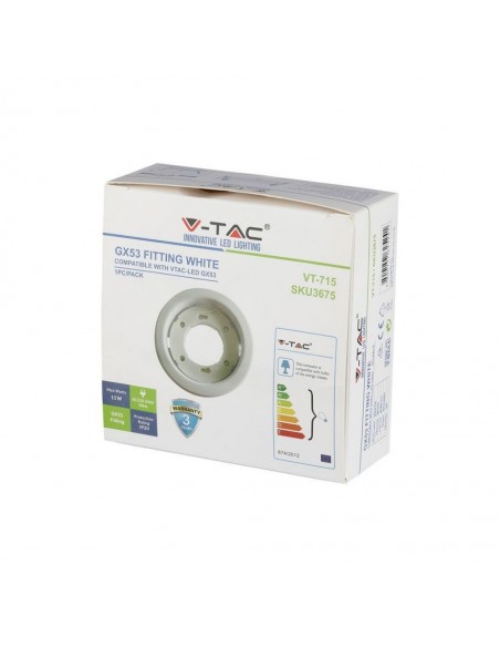 3675-Portafaretto LED da Incasso Rotondo GX Colore Bianco-2