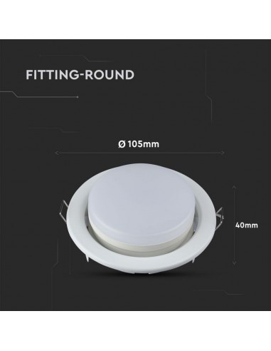 3675-Portafaretto LED da Incasso Rotondo GX Colore Bianco-3