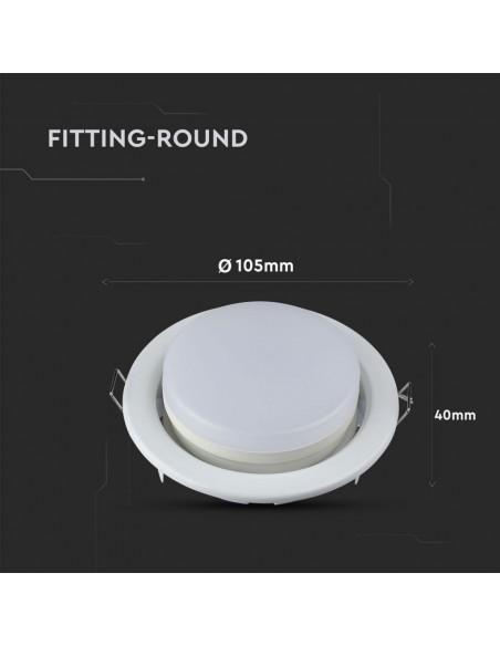 3675-Portafaretto LED da Incasso Rotondo GX Colore Bianco-3