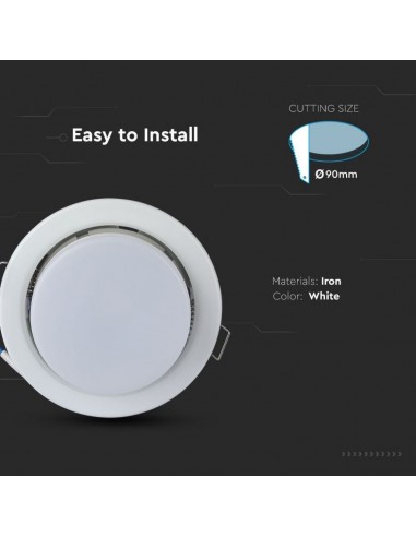 3675-Portafaretto LED da Incasso Rotondo GX Colore Bianco-6