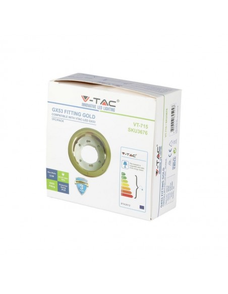 3676-Portafaretto LED da Incasso Rotondo GX Colore Oro-2