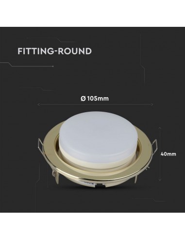 3676-Portafaretto LED da Incasso Rotondo GX Colore Oro-3